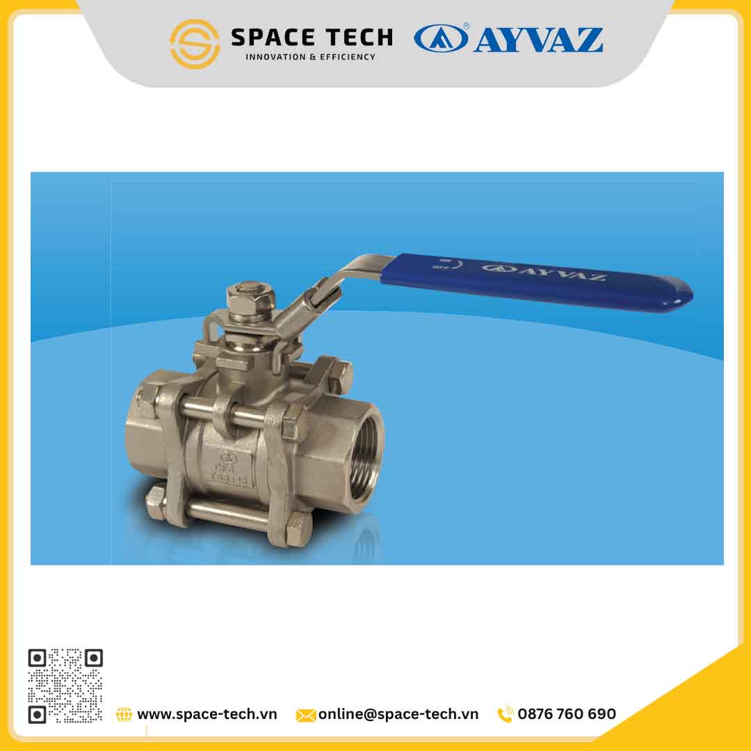 AYVAZ - Van bi inox 3 mảnh V3T 1 AYVAZ - Van bi inox 3 mảnh V3T