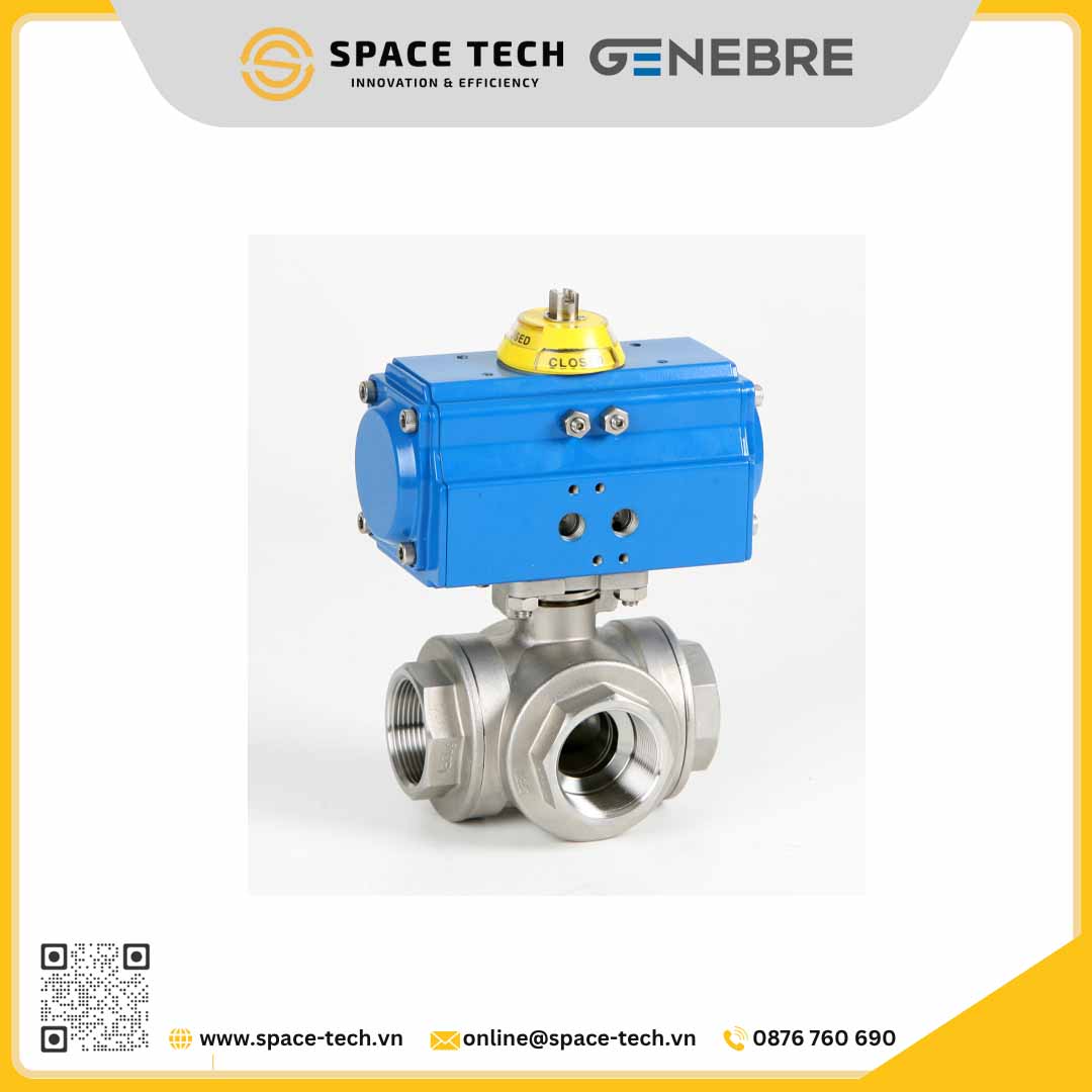 GENEBRE - Van bi 3 ngã điều khiển khí nén 5040 1 GENEBRE - Van bi 3 ngã điều khiển khí nén 5040