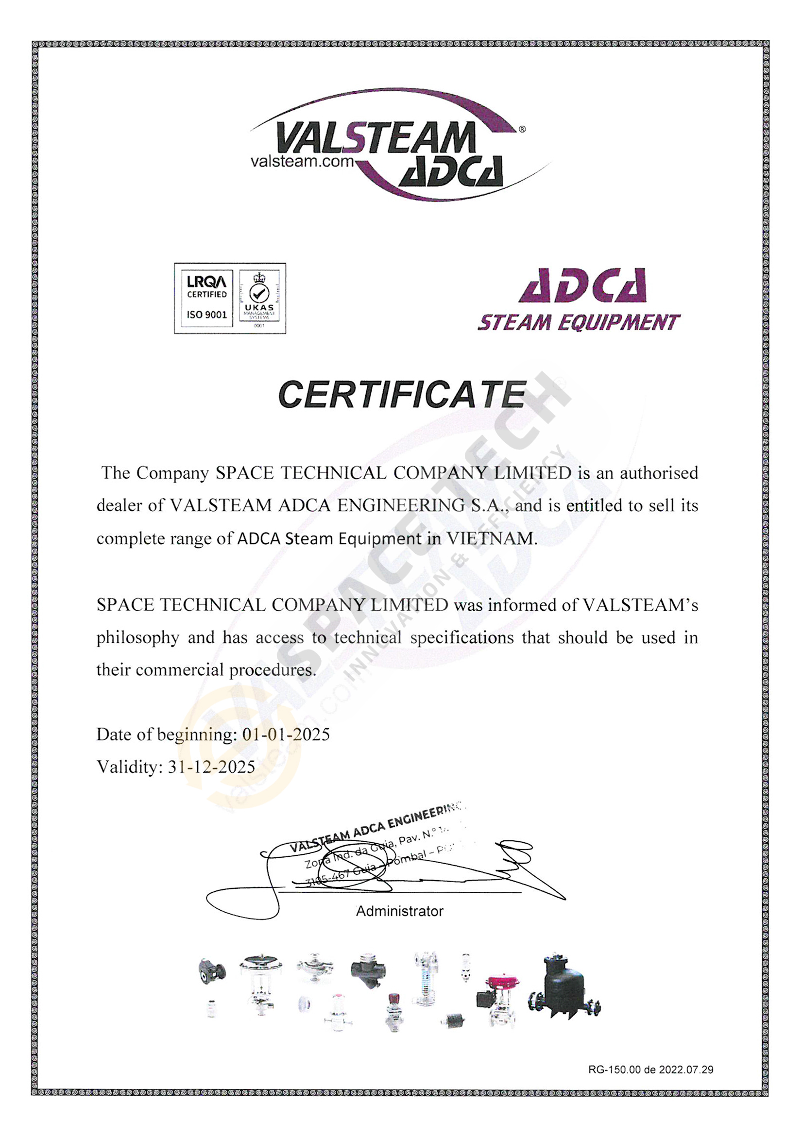 Space Tech – Đại Lý Ủy Quyền Chính Thức của ADCA tại Việt Nam 9 Giấy chứng nhận đại lý chính hãng ADCA của Space Tech