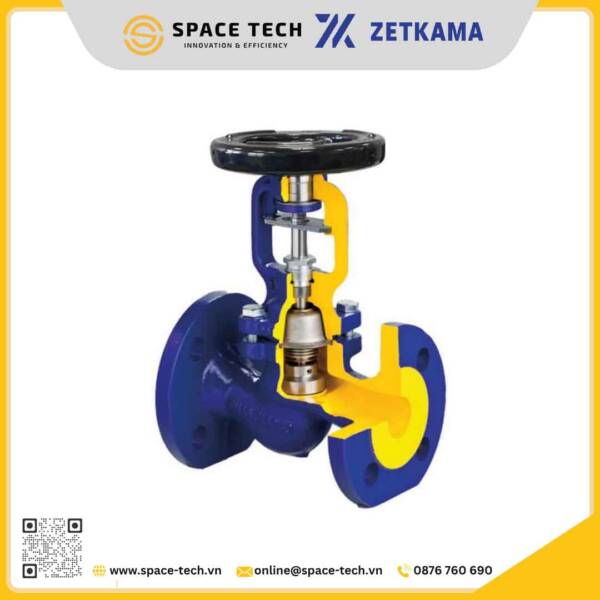 Bellow seal globe valve Zetkama 234