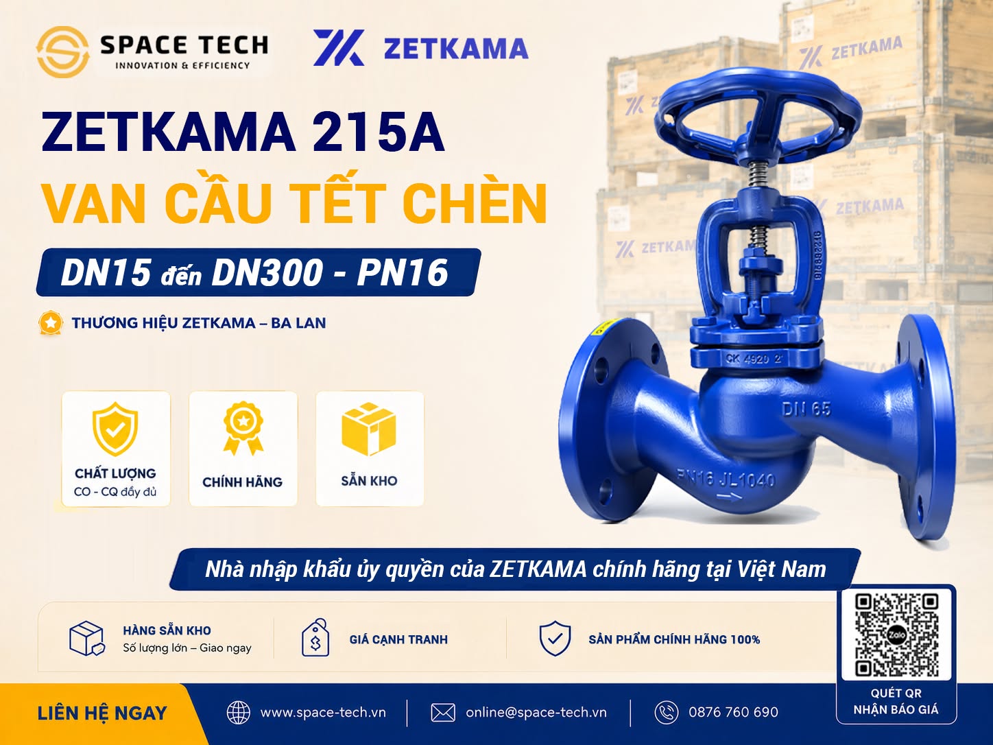 Van Cầu Tết Chèn Zetkama 215A – Hàng Có Sẵn, Giá Cạnh Tranh 1 van cau tet chen 215