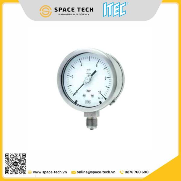 ITEC - Đồng hồ đo áp suất P202 (tích hợp nút điều chỉnh về mức 0 bên ngoài)